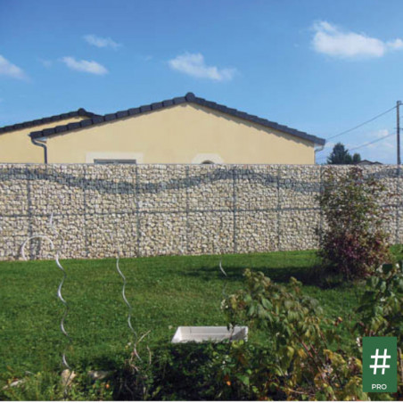 Cl Ture En Gabion Hauteur M X Paisseur Cm Avec Poteaux De Renfort