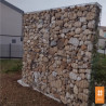 Gabion-clôture galvanisé 200x30x200 cm pour mur et claustra Ht 2 mètres + 2 poteaux de renfort