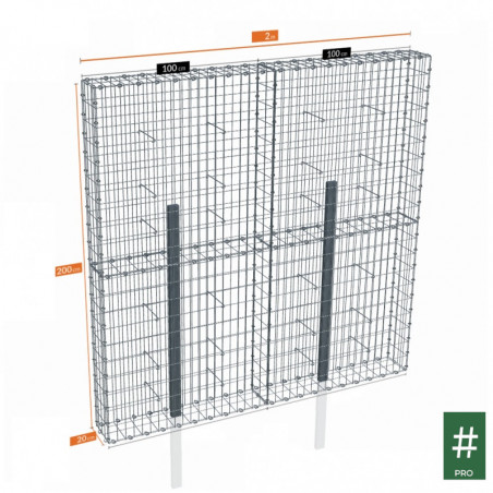 Poteau De Clôture Gabion Anti-basculement 40x60 Mm, Galvanisé, 100 Cm - Pour Stabiliser Vos Gabions