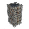 Gabion jardinière décorative 50x50x100 cm pour mur, muret et clôture