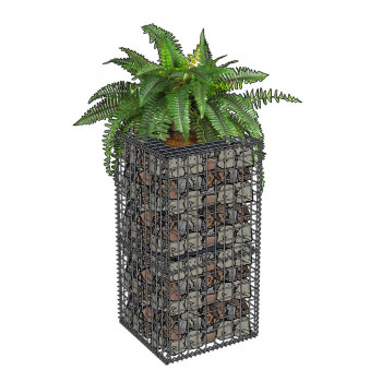 Gabion jardinière décorative 50x50x100 cm pour mur, muret et clôture